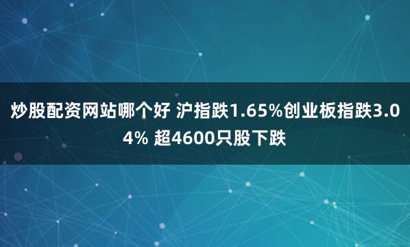 炒股配资网站哪个好 沪指跌1.65%创业板指跌3.04% 超4600只股下跌